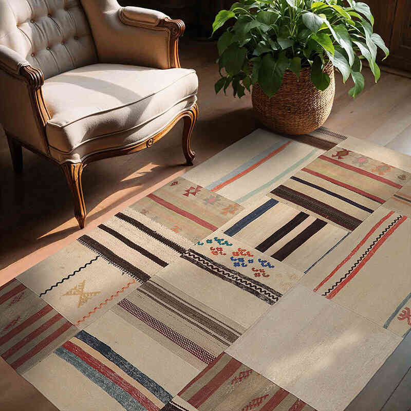 Patchwork Kilim - 135 cm x 181 cm - K0065621