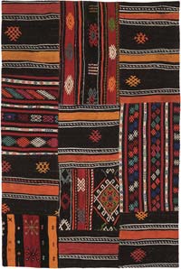 Alfombra Kilim de Retazos - 135 cm x 210 cm
