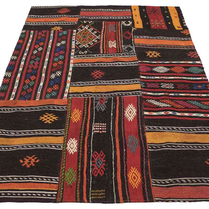 Patchwork Kilim Rug - 4' 5" x 6' 11" (53" x 83") - K0065629