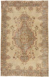 Vintage Turkish Hand-Knotted Rug - 6'  x 9' 2" (72" x 110")
