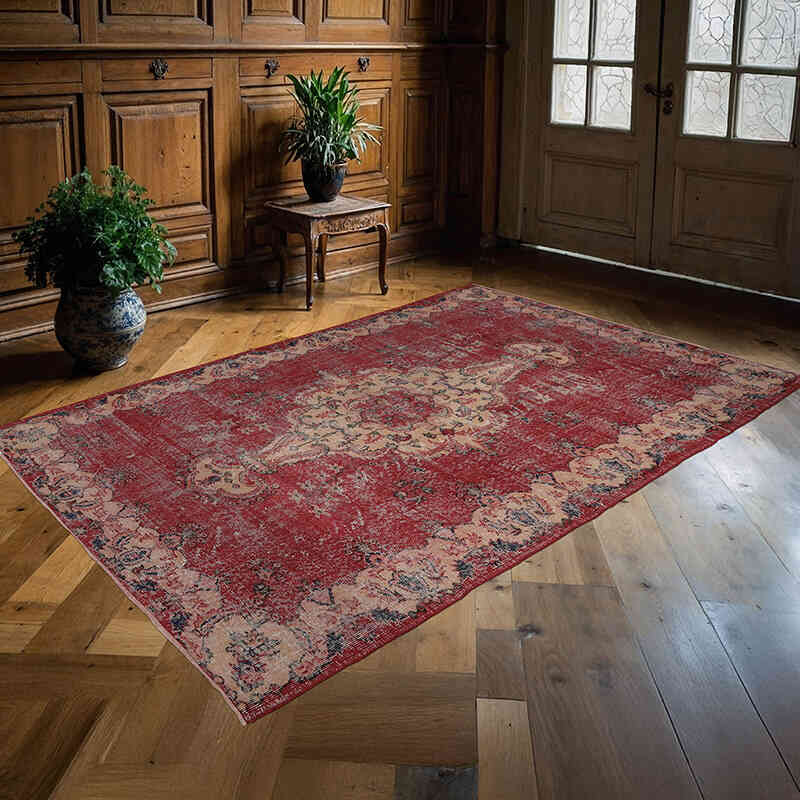 Alfombra Vintage Turca Anudada a Mano - 170 cm x 257 cm - K0065672