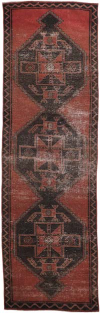 Vintage Turkish Hand-Knotted Runner - 3' 7" x 11' 6" (43" x 138")