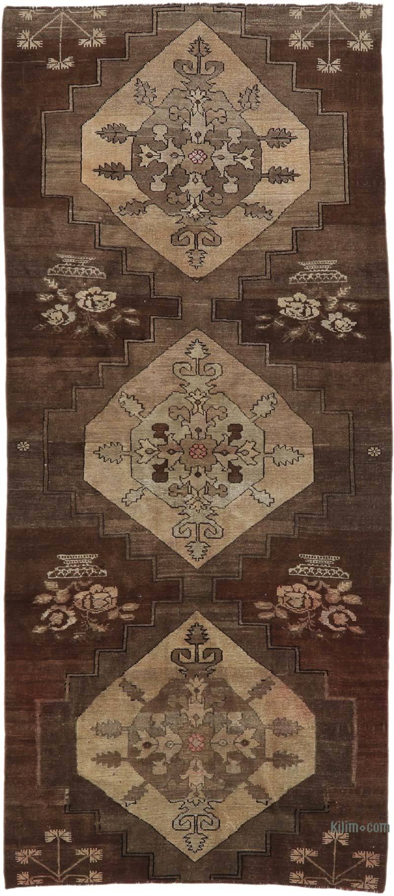Vintage Turkish Hand-Knotted Runner - 4'  x 9' 3" (48" x 111") - K0065676