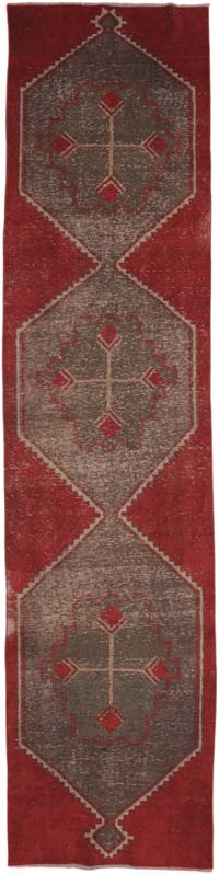 Vintage Turkish Hand-Knotted Runner - 3' 1" x 13' 1" (37" x 157")