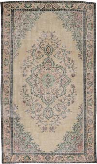 Alfombra Vintage Turca Anudada a Mano - 161 cm x 262 cm