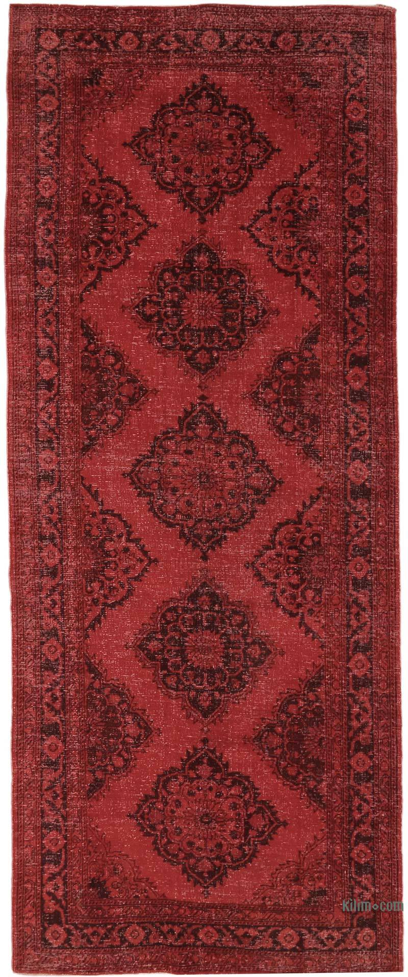 Boyalı El Dokuma Vintage Halı Yolluk - 146 cm x 385 cm - K0065707
