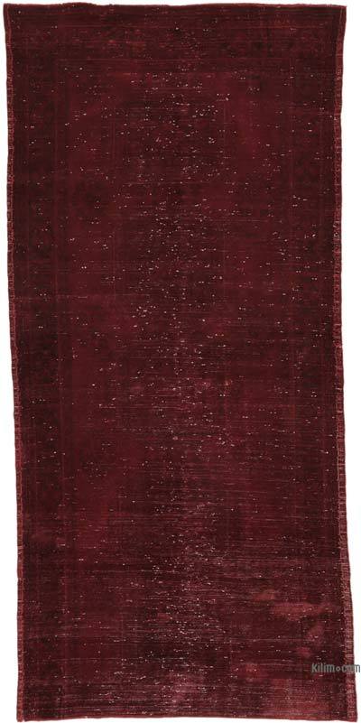 Boyalı El Dokuma Vintage Halı - 130 cm x 300 cm