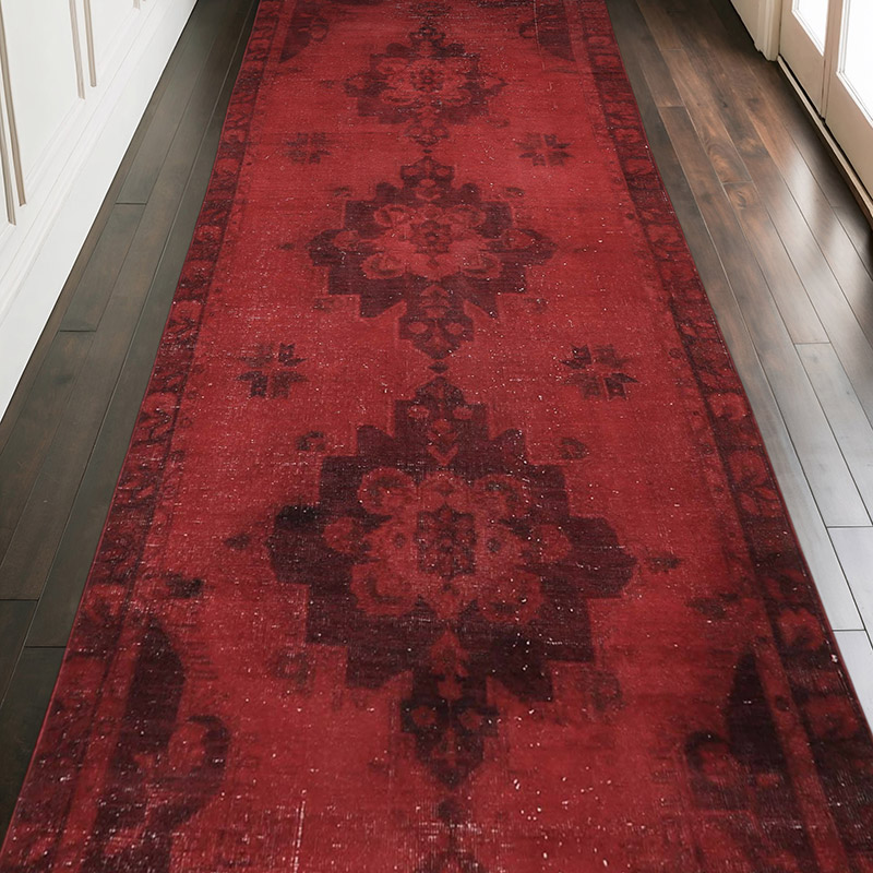 Boyalı El Dokuma Vintage Halı - 140 cm x 345 cm - K0065711