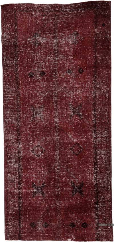 Over-dyed Vintage Hand-Knotted Turkish Rug - 3' 8" x 8' 9" (44 in. x 105 in.)