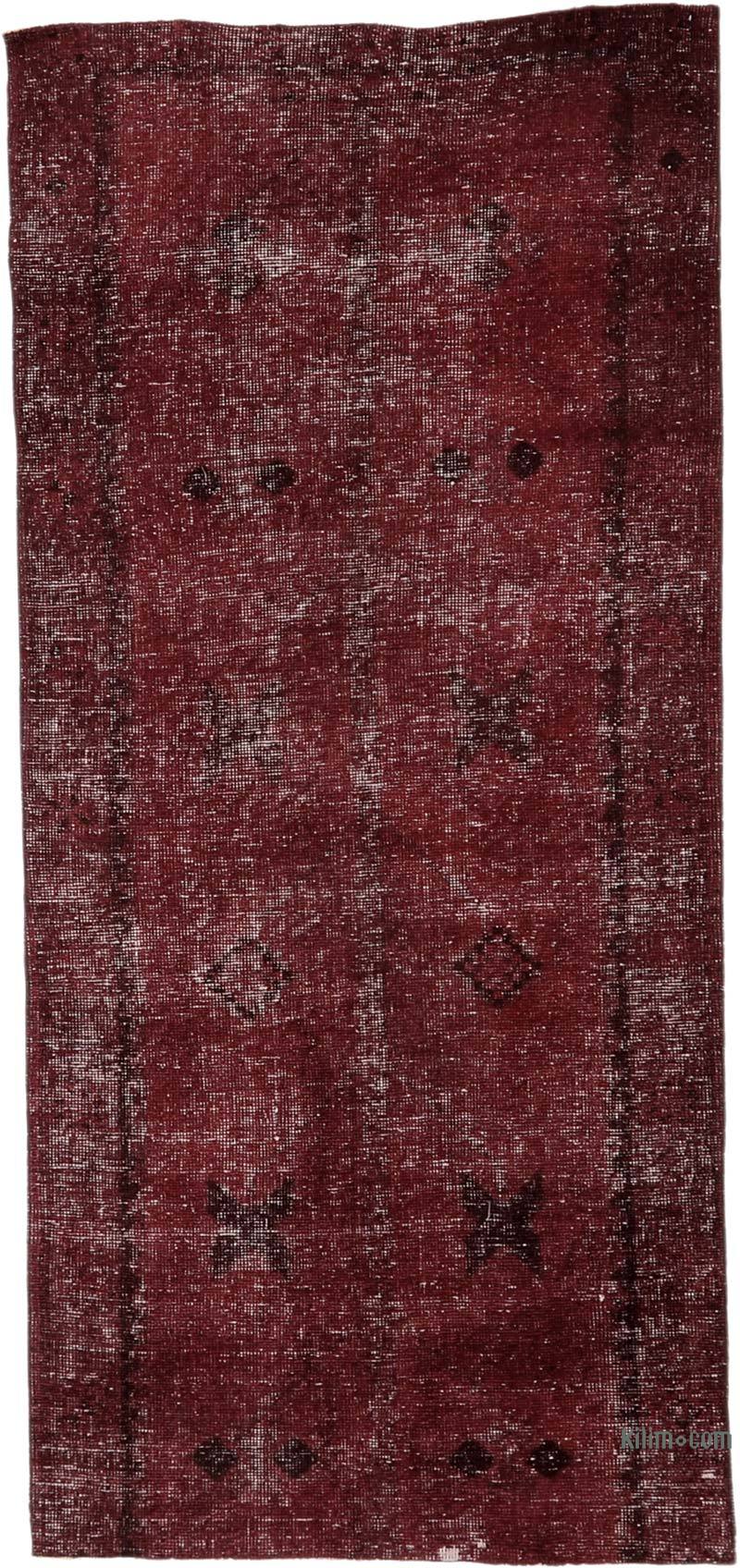 Over-dyed Vintage Hand-Knotted Turkish Rug - 3' 8" x 8' 9" (44" x 105") - K0065714