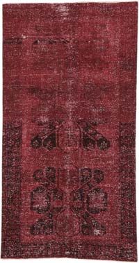 Boyalı El Dokuma Vintage Halı - 120 cm x 233 cm