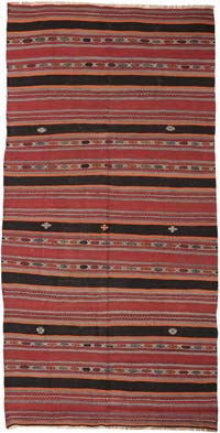 Vintage Anatolian Kilim Rug - 5' 2" x 10' 3" (62" x 123")