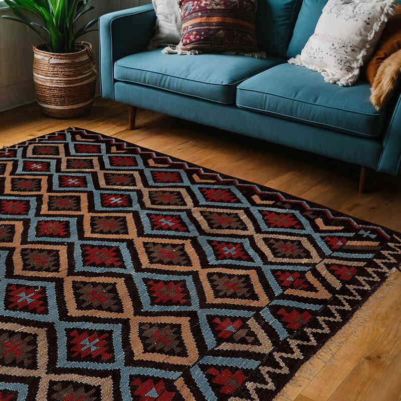 Vintage Anatolian Kilim Rug - 7' 1" x 7' 3" (85" x 87") - K0065722