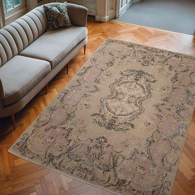 Alfombra Vintage Turca Anudada a Mano - 186 cm x 280 cm - K0065728