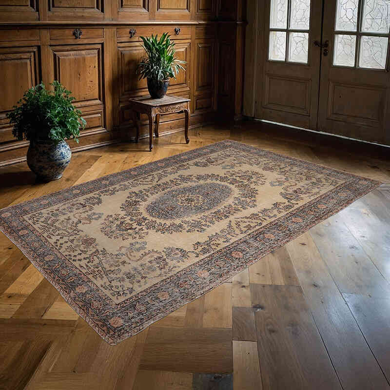 Alfombra Vintage Turca Anudada a Mano - 169 cm x 263 cm - K0065753