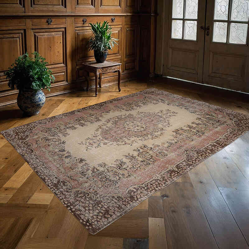 Vintage Turkish Hand-Knotted Rug - 5' 11" x 8' 4" (71" x 100") - K0065754