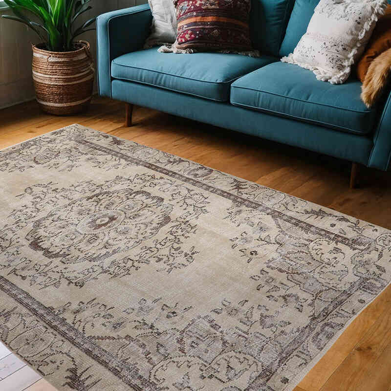 El Dokuma Vintage Halı - 152 cm x 220 cm - K0065757