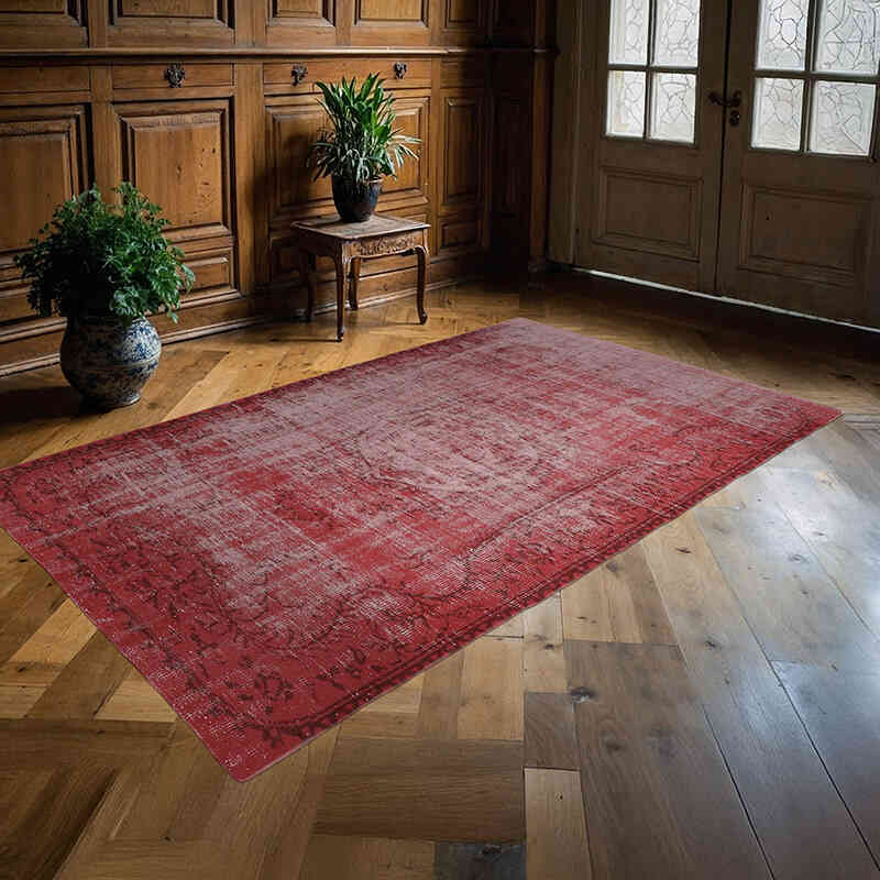 Over-dyed Vintage Hand-Knotted Turkish Rug - 5' 1" x 8' 10" (61" x 106") - K0065758
