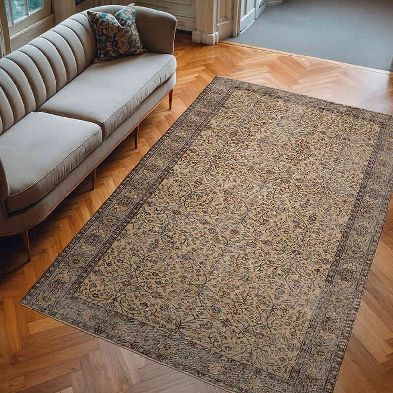 Vintage Turkish Hand-Knotted Rug - 6' 1" x 9' 6" (73" x 114") - K0065767