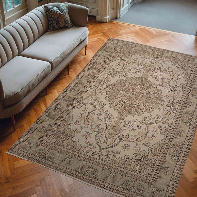 Vintage Turkish Hand-Knotted Rug - 6'  x 9' 2" (72" x 110") - K0065769