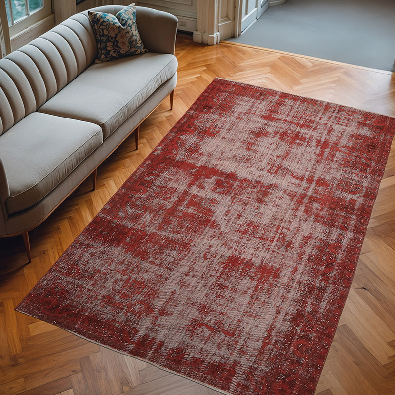 Boyalı El Dokuma Vintage Halı - 178 cm x 292 cm - K0065771