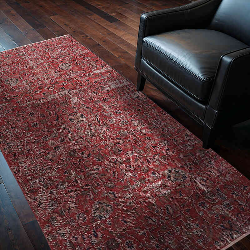 Alfombra Vintage Turca Anudada a Mano - 110 cm x 210 cm - K0065775