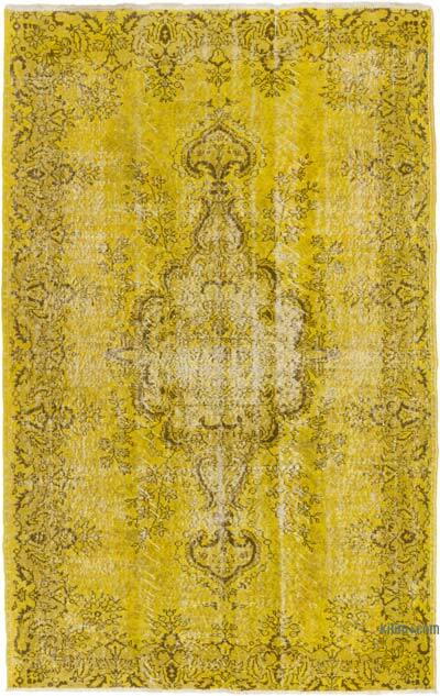 Boyalı El Dokuma Vintage Halı - 167 cm x 261 cm