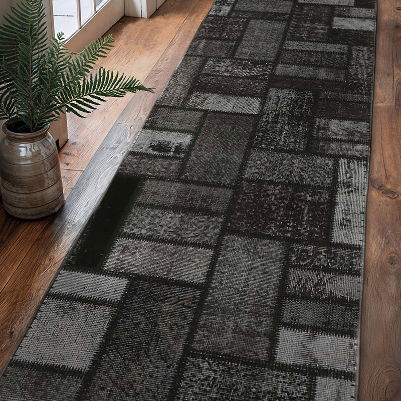 Boyalı Patchwork Halı - 81 cm x 300 cm - K0065795