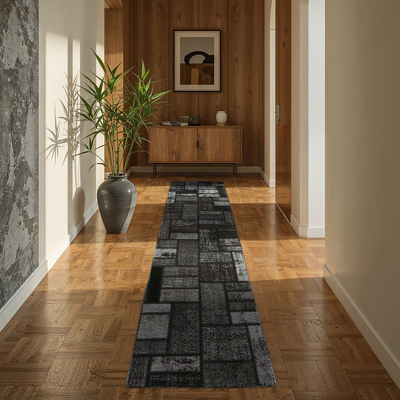 Boyalı Patchwork Halı - 81 cm x 300 cm - K0065795