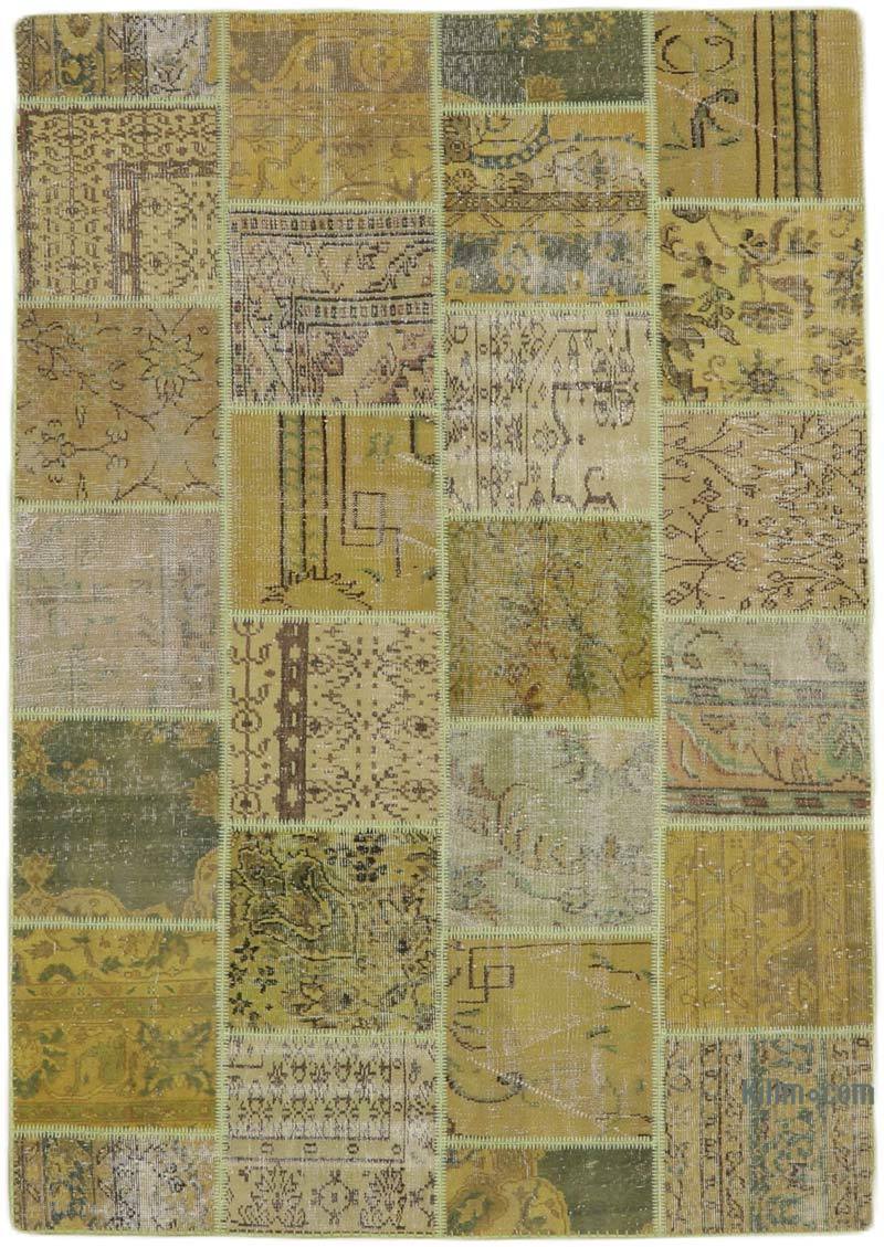 Patchwork Hand-Knotted Turkish Rug - 5' 6" x 7' 10" (66" x 94") - K0065801