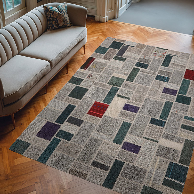 Patchwork Kilim - 211 cm x 296 cm - K0065803