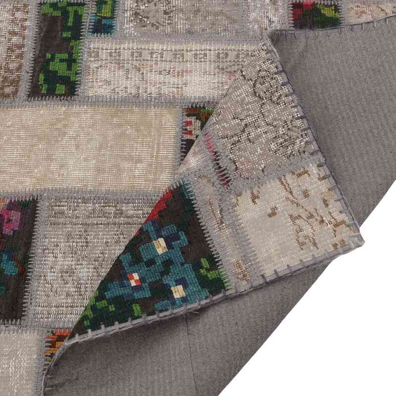Patchwork Hand-Knotted Turkish Rug - 5' 7" x 7' 8" (67" x 92") - K0065809