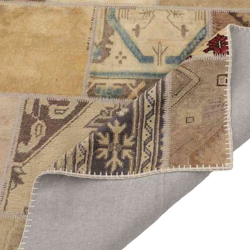 Patchwork Hand-Knotted Turkish Rug - 5' 2" x 6' 5" (62" x 77") - K0065811