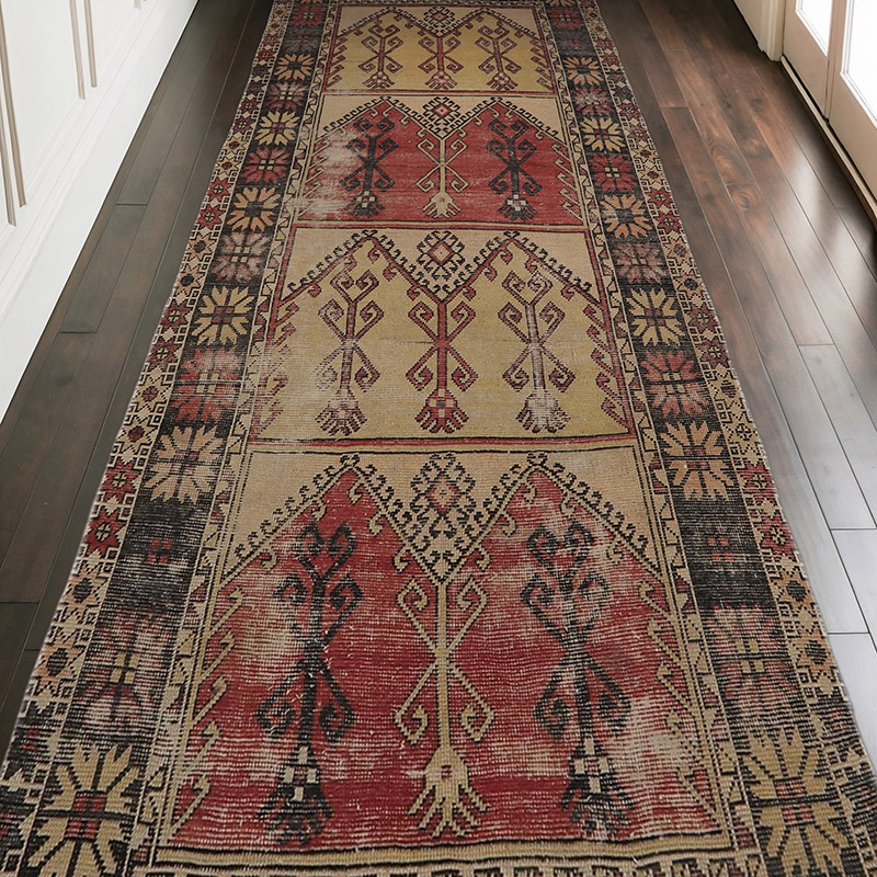 Alfombra Vintage Turca Anudada a Mano - 145 cm x 345 cm - K0065867