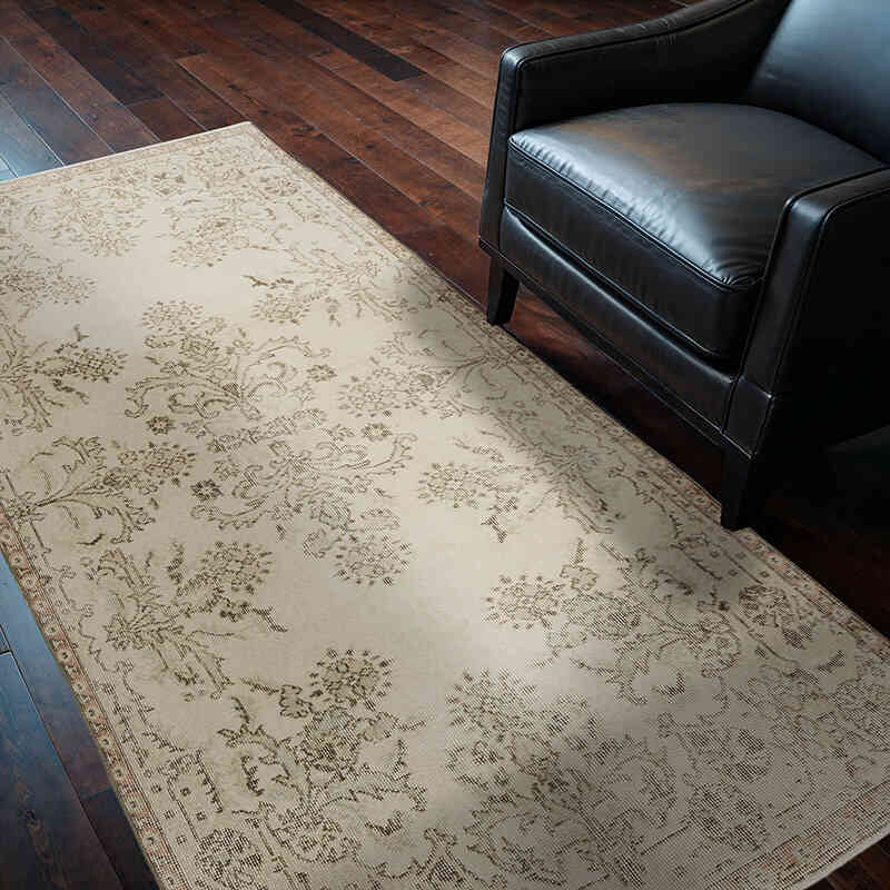 Alfombra Vintage Turca Anudada a Mano - 112 cm x 208 cm - K0065927