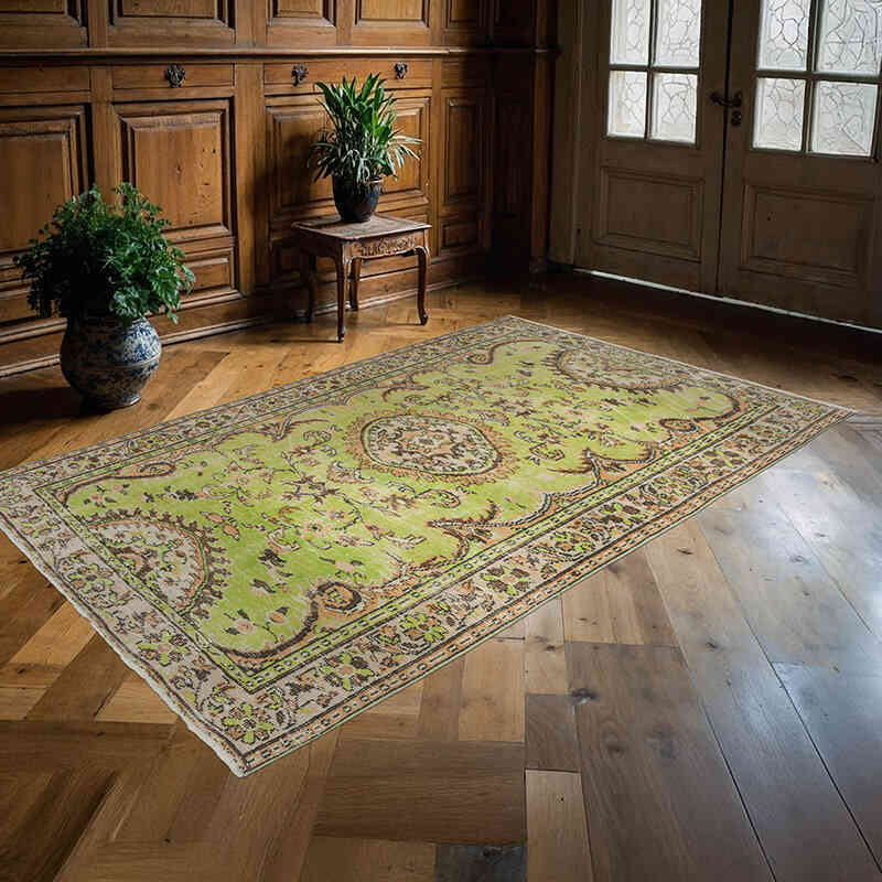 Alfombra Vintage Turca Anudada a Mano - 158 cm x 250 cm - K0065941