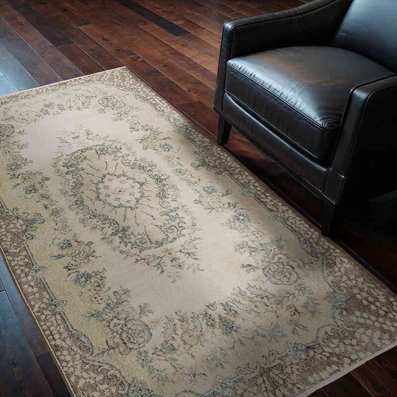 Alfombra Vintage Turca Anudada a Mano - 125 cm x 205 cm - K0065948