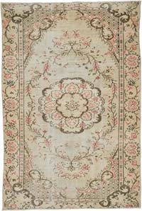 Alfombra Vintage Turca Anudada a Mano - 161 cm x 237 cm