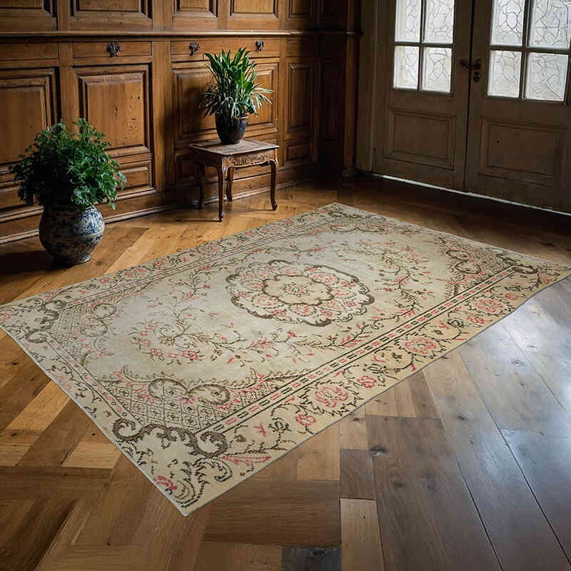 Alfombra Vintage Turca Anudada a Mano - 161 cm x 237 cm - K0065965