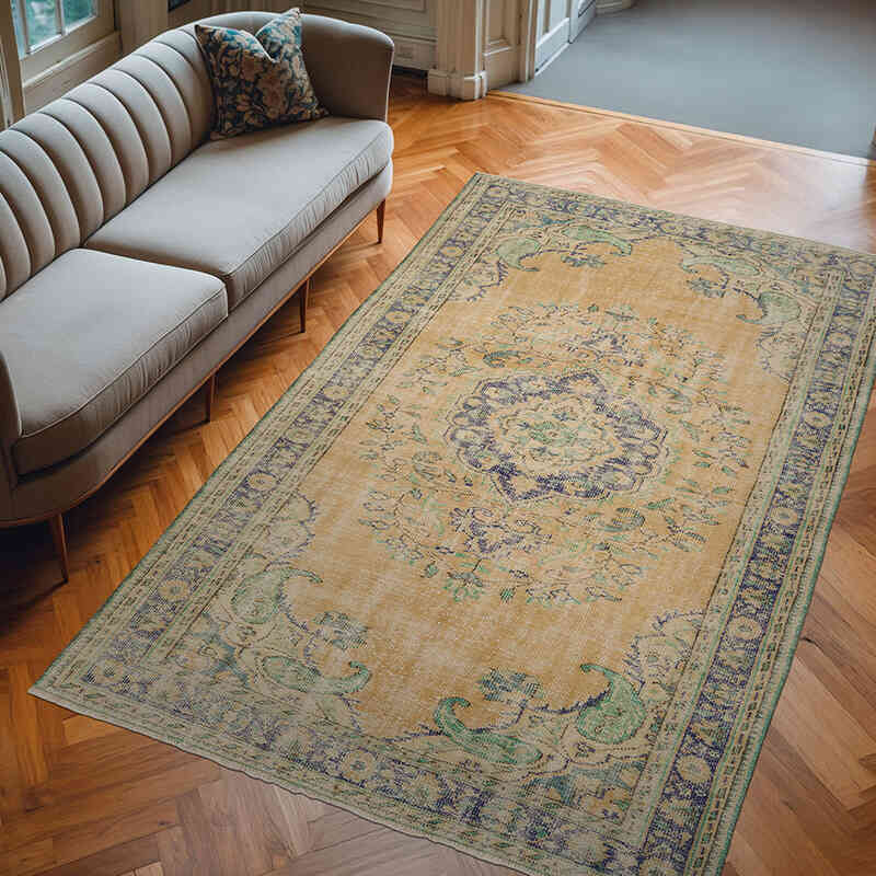 Alfombra Vintage Turca Anudada a Mano - 192 cm x 303 cm - K0065973