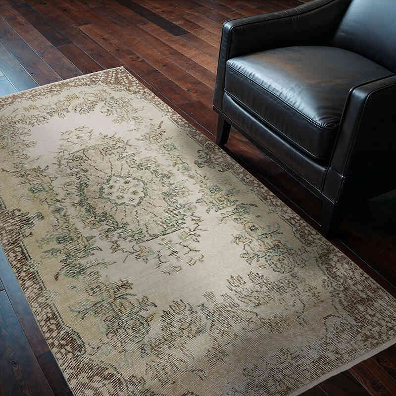 Vintage Turkish Hand-Knotted Rug - 3' 10" x 6' 7" (46" x 79") - K0065980