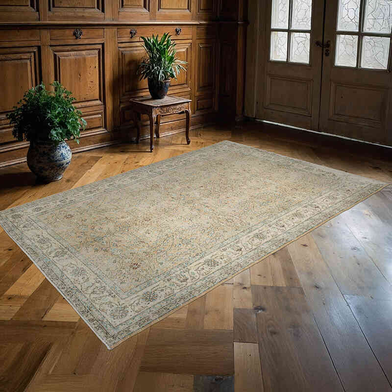 Alfombra Vintage Turca Anudada a Mano - 170 cm x 260 cm - K0065981