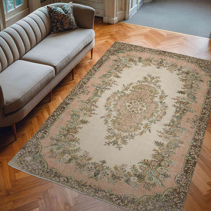 Alfombra Vintage Turca Anudada a Mano - 190 cm x 282 cm - K0065996
