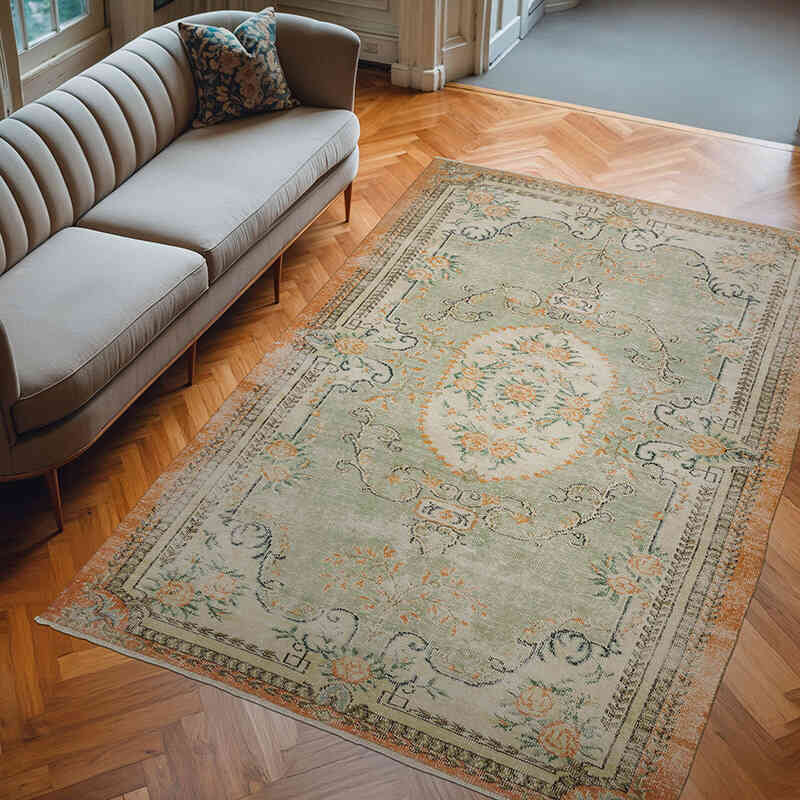 El Dokuma Vintage Halı - 198 cm x 296 cm - K0065998