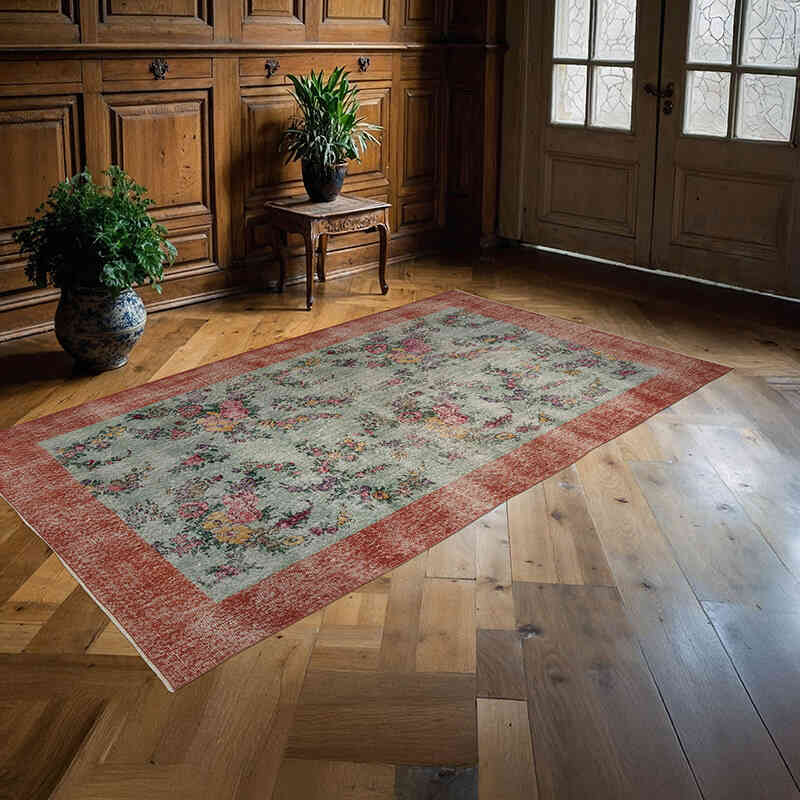 Vintage Turkish Hand-Knotted Rug - 4' 9" x 8' 5" (57" x 101") - K0066019