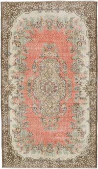 Vintage Turkish Hand-Knotted Rug - 5' 1" x 8' 11" (61" x 107")