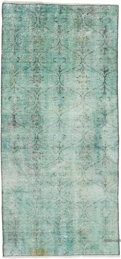 Boyalı El Dokuma Vintage Halı - 86 cm x 182 cm