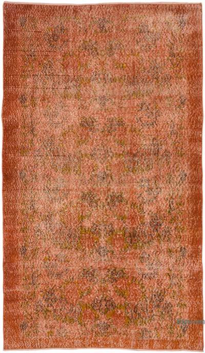 Boyalı El Dokuma Vintage Halı - 117 cm x 201 cm