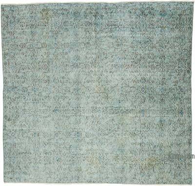 Boyalı El Dokuma Vintage Halı - 204 cm x 190 cm