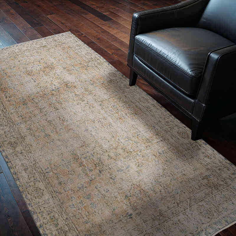 Alfombra Vintage Turca Anudada a Mano - 118 cm x 211 cm - K0066093